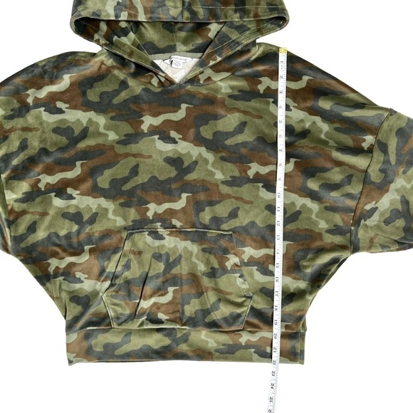 American Eagle Plush Soft Long Sleeve Hooded Camo Camouflage Pullover Sweatshirt - Picture 11 of 13